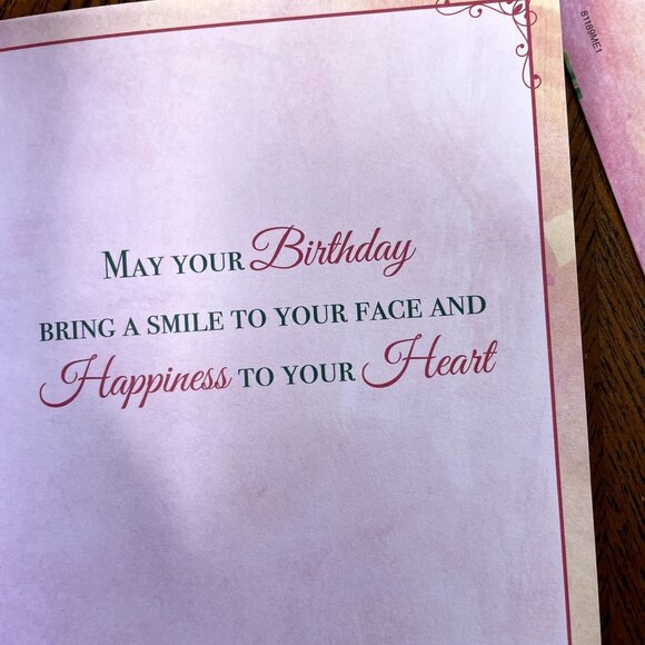 Tulips Birthday Wishes Card Gold Foil Outline Envelope Included A7 u Greeting Ca - Picture 4 of 4